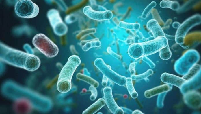 Microscopic view of harmful bacteria representing E. coli outbreaks and their impact on public health and food safety.