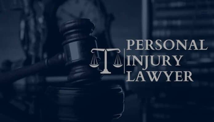 Personal Injury Lawyers concept with judge’s gavel and justice scales symbolizing legal support for accident victims.
