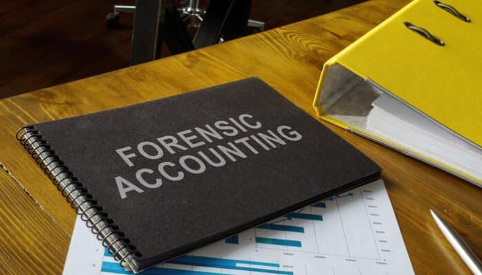 Forensic accounting documents and files used to analyze financial records and investigations