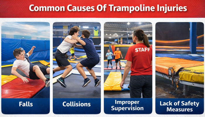Common Causes Of Trampoline Injuries - My Legal Opinion - My Legal Opinion Common Causes of Trampoline Injuries: Falls, collisions, improper supervision, and lack of safety measures in trampoline parks.