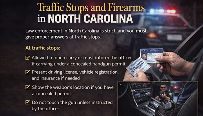 Traffic Stops and Firearms in North Carolina - My Legal Opinion - My Legal Opinion Traffic stops and firearms in North Carolina: Guidelines for open carry and concealed handgun permits during traffic stops in Gun laws In North Carolina In Car
