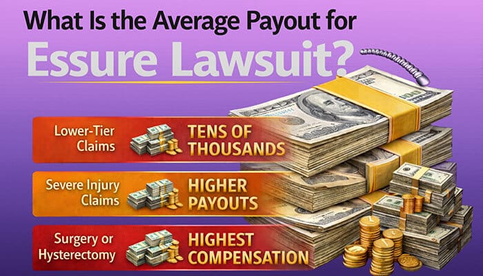 What Is the Average Payout for Essure Lawsuit - My Legal Opinion - My Legal Opinion Essure lawsuit deadline: Average Essure lawsuit payout amounts showing tens of thousands for lower claims, higher payouts for severe injuries, and highest for surgery cases.