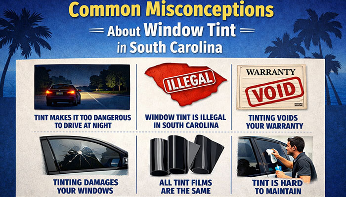 What are the common misconceptions about window tint in South Carolina - My Legal Opinion - My Legal Opinion Common misconceptions about Window Tint in South Carolina, addressing myths like safety concerns, tint legality, warranty issues, and maintenance difficulties.