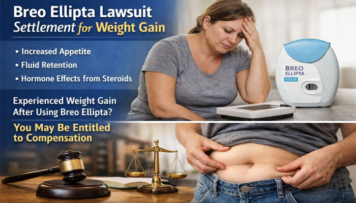 Breo Ellipta Lawsuit Settlement for Weight Gain - My Legal Opinion - My Legal Opinion Breo Ellipta Lawsuit Settlement for Weight Gain: Legal Gavel, Breo Ellipta Inhaler, and Individual Experiencing Weight Gain with Text Overlay