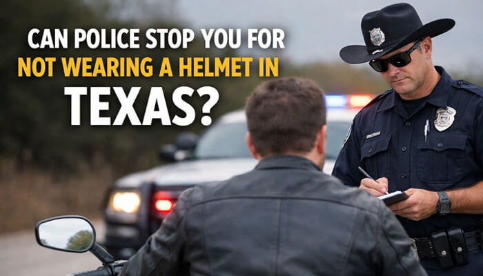 Can Police Stop You for Not Wearing a Helmet in Texas - My Legal Opinion - My Legal Opinion Texas Helmet Law: Police officer issuing a citation to a motorcyclist for not wearing a helmet in Texas.