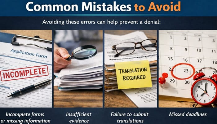Common Mistakes to Avoid - My Legal Opinion - My Legal Opinion Perdon Migratorio I-601: Common mistakes to avoid when filing for the Application for Waiver of Grounds of Inadmissibility, including incomplete forms, insufficient evidence, failure to submit translations, and missed deadlines. These critical errors can lead to application denial, highlighting the importance of thorough and accurate submission.