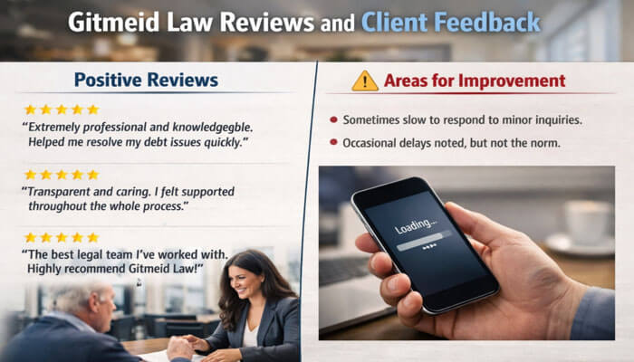 Gitmeid Law Reviews and Client Feedback - My Legal Opinion - My Legal Opinion Gitmeid Law Client Portal Login: Client reviews and feedback, including positive comments and areas for improvement.