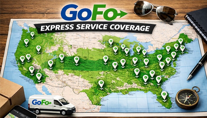 GoFo Express Service Coverage - My Legal Opinion - My Legal Opinion Is GoFo Express Legit? Review of GoFo Express service coverage across the United States, showing their widespread delivery network.