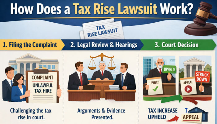 How Does a Tax Rise Lawsuit Work - My Legal Opinion - My Legal Opinion How Does a Tax Rise Lawsuit Work? A step-by-step guide including filing complaints, legal reviews, hearings, and court decisions in a tax rise case.