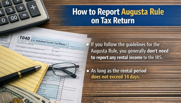 How to Report Augusta Rule on Tax Return - My Legal OPinion - My Legal Opinion The Augusta Rule Tax: A crucial tax-saving provision that allows homeowners to rent their property for up to 14 days per year without reporting rental income to the IRS. This image explains how to report income from rental properties under the Augusta Rule on tax returns.
