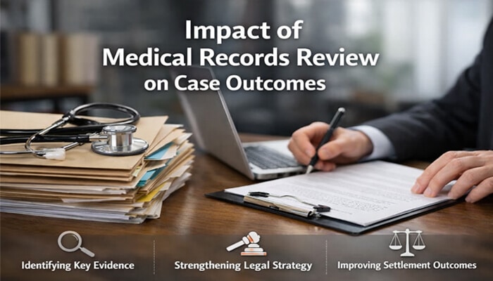 Impact of Medical Records Review on Case Outcomes - My Legal Opinion - My Legal Opinion Medical Records Review for Attorneys showing case analysis, evidence identification, and improved legal outcomes