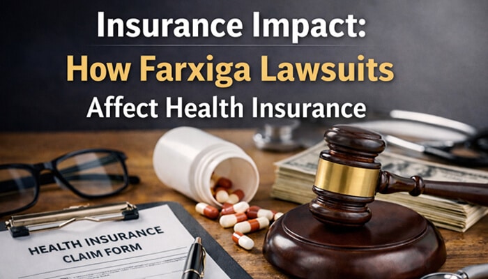 Insurance Impact How Farxiga Lawsuit Affect Health Insurance - My Legal Opinion - My Legal Opinion Farxiga Lawsuit 2026: Health insurance claim form, prescription bottle, legal gavel, and cash representing the impact of Farxiga Lawsuit 2026 on health insurance claims and legal settlements.