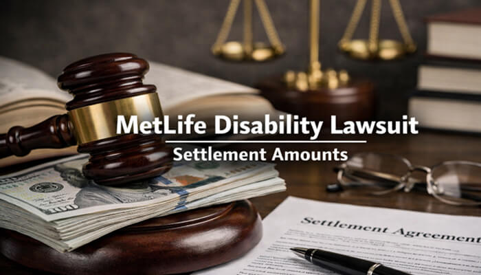 MetLife Disability Lawsuit Settlement Amounts - My Legal Opinion - My Legal Opinion MetLife Disability Lawsuit Settlement Amounts with gavel and cash.