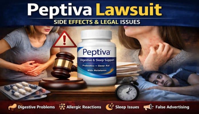 Peptiva Lawsuit: Legal Issues and Side Effects including digestive problems, allergic reactions, sleep issues, and false advertising related to Peptiva's digestive and sleep support products.