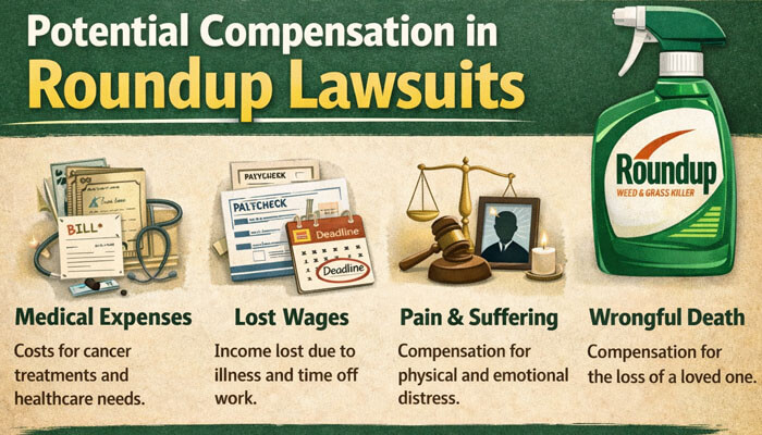 Potential Compensation in Roundup Lawsuits - My Legal Opinion - My Legal Opinion What Proof Do You Need for a Roundup Lawsuit? Potential compensation in Roundup lawsuits: Medical expenses, lost wages, pain and suffering, and wrongful death claims from herbicide exposure.