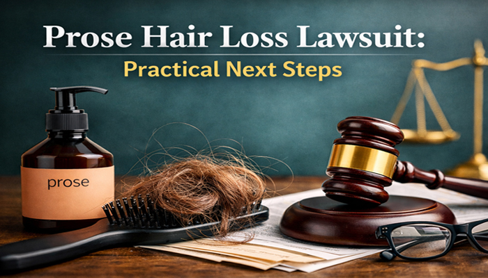 Prose Hair Loss Lawsuit: Practical Next Steps - mylegalopinion - My Legal Opinion Prose Hair Loss Lawsuit: Practical next steps for consumers affected by hair loss, with Prose hair products, a gavel, and legal documents on display. Seeking compensation for hair loss issues.