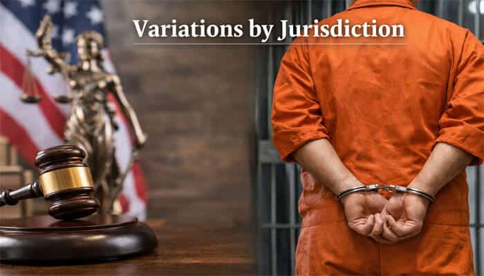 Variations by Jurisdiction - My Legal Opinion - My Legal Opinion Assault and Battery 1st Degree: Variations by Jurisdiction. This image explores how laws governing assault and battery 1st degree can differ across jurisdictions. It features a courtroom gavel and an inmate in handcuffs, symbolizing the legal process and consequences for severe assault and battery cases. The image illustrates how some states may have different classifications, penalties, and legal frameworks for assault and battery offenses, affecting sentencing and defenses available to defendants.