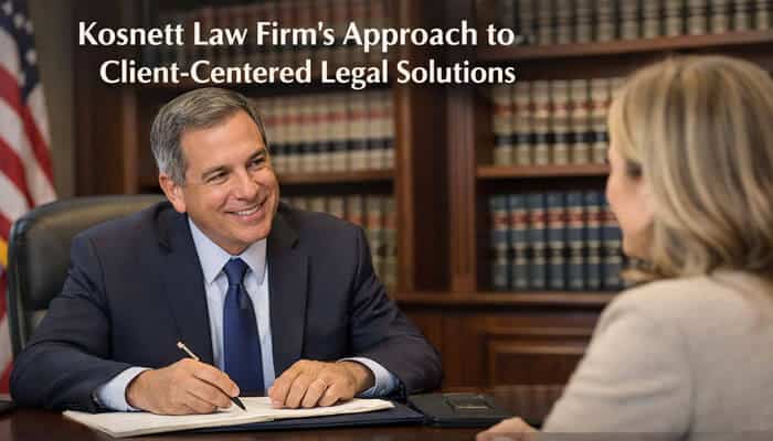 What Clients Say About Kosnett Law Firms Legal Services - My Legal Opinion 1 - My Legal Opinion Kosnett Law Firm attorney offering personalized legal advice to a client, emphasizing the firm’s client-centered approach to legal solutions and clear communication.