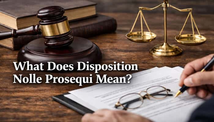 What Does Disposition Nolle Prosequi Mean - My Legal Opinion - My Legal Opinion What Does Disposition Nolle Prosequi Mean? Legal document with gavel and scales of justice.