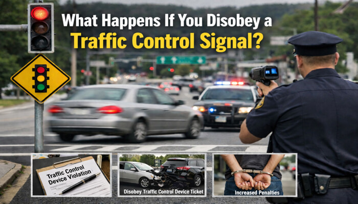 What Happens If You Disobey a Traffic Control Signal - My Legal Opinion - My Legal Opinion What Happens If You Disobey a Traffic Control Signal? Legal consequences with traffic light and police officer monitoring traffic.