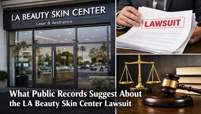 What Public Records Suggest About the LA Beauty Skin Center Lawsuit - My Legal Opinion - My Legal Opinion LA Beauty Skin Center storefront with legal documents, representing the LA Beauty Skin Center Lawsuit.