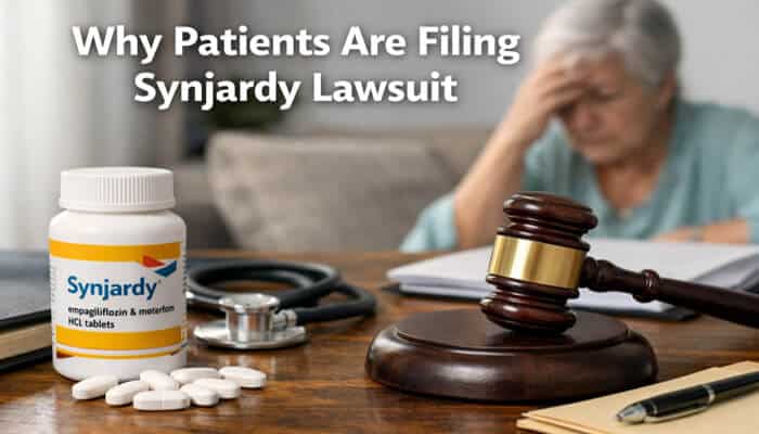 Why Patients Are Filing Synjardy Lawsuit - My Legal Opinion - My Legal Opinion Synjardy Lawsuit: A bottle of Synjardy and a gavel, representing the legal cases filed by patients due to adverse side effects.