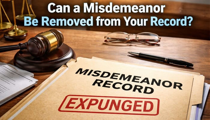 Can a Misdemeanor Be Removed from Your Record - My Legal Opinion - My Legal Opinion How Bad Is a Misdemeanor? This image addresses the question of whether a misdemeanor can be removed from your criminal record. The image features a legal document labeled 'Misdemeanor Record Expunged,' symbolizing the process of expungement. While misdemeanors are less severe than felonies, they still carry significant consequences, affecting one’s criminal record, job prospects, and overall future. The expungement process offers a potential solution for those seeking to remove these offenses from their record.