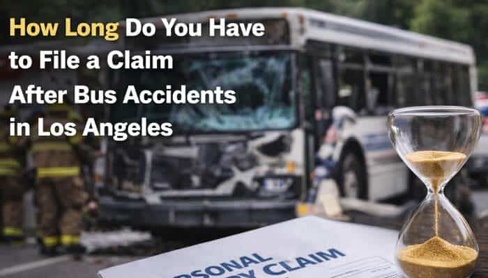 How Long Do You Have to File a Claim - My Legal Opinion - My Legal Opinion Hourglass next to a personal injury claim form, with a bus accident in the background.