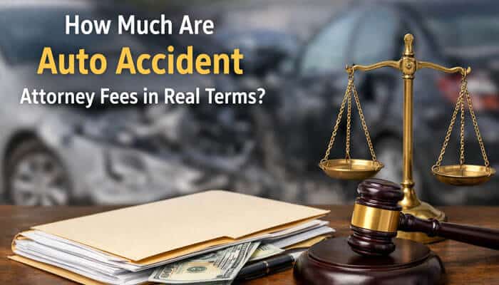 How Much Are Auto Accident Attorney Fees in Real Terms - My Legal Opinion - My Legal Opinion Auto Accident Attorney Fees in real terms with legal documents, gavel, and car accident scene illustrating compensation and legal charges