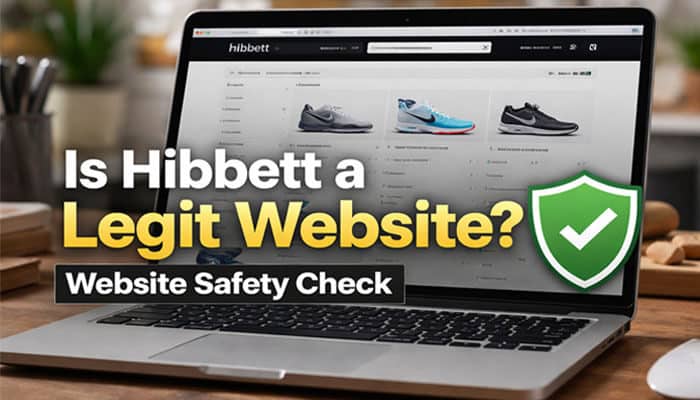 Is Hibbett a Legit Website? Website Safety Check - My Legal Opinion - My Legal Opinion Is Hibbett Legit? website safety check showing Hibbett store interface on laptop with security badge, emphasizing trust, authenticity, and safe shopping experience.