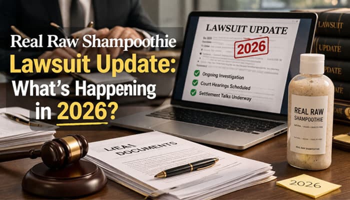 Real Raw Shampoothie Lawsuit Update: What's Happening in 2026? - My Legal Opinion - My Legal Opinion Real Raw Shampoothie Lawsuit Update image showing a laptop with lawsuit details, legal documents, gavel, and a Real Raw Shampoothie bottle, highlighting 2026 legal developments and consumer claims for SEO