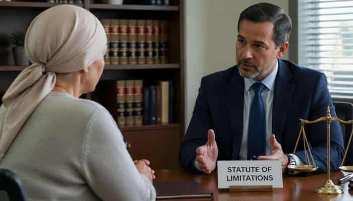 Statute of Limitations Do Not Wait Too Long - My Legal Opinion - My Legal Opinion Taxotere Lawsuit Lawyer advising a cancer patient on statute of limitations deadlines for filing docetaxel injury claims, including permanent hair loss and eye damage cases under pharmaceutical litigation laws