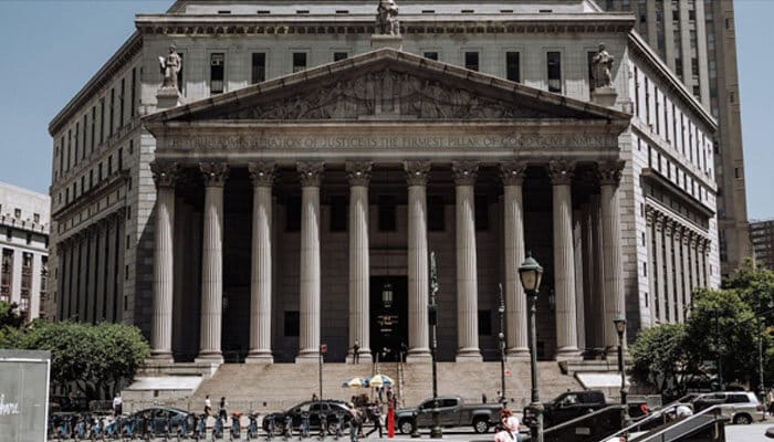 New York courthouse building representing legal proceedings connected to Juan Monteverde’s advocacy work